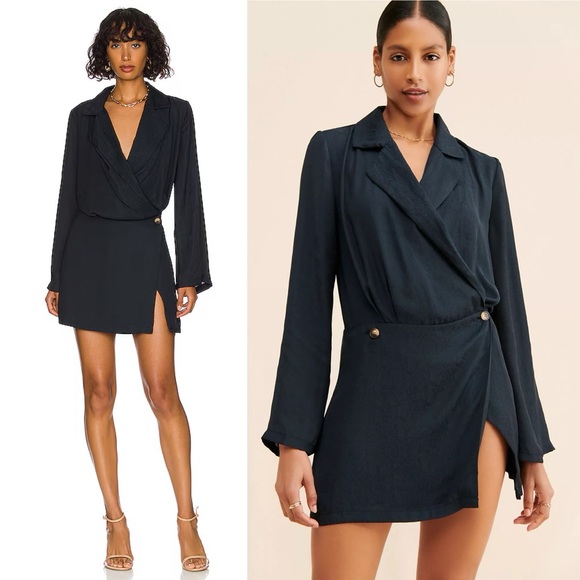 Free People Dresses & Skirts - SOLD 🌈 NEW FREE PEOPLE SIMONE MINI BLACK BLAZER SUIT DRESS XS